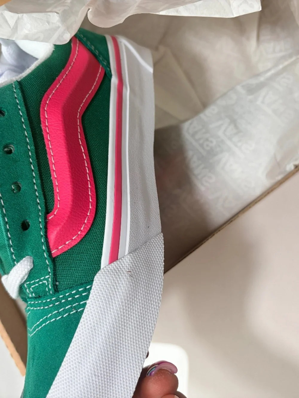 Kids Vans Knu Pink and Green